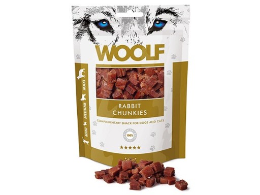 Woolf Rabbit Chunkies králičie kúsky 100g