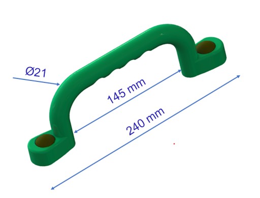SLNKO - IHRISKO RÚČKY 240 mm - 2 ks SO ZELENÝMI SKRUTKAMI BK