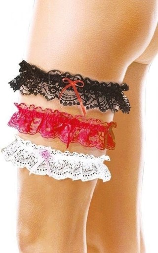 Sexy biely čipkovaný podväzok - SoftLine 7401