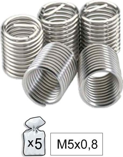 ZÁVITOVÁ PRUŽINA SADA M 5x0,8 mm 5 ks