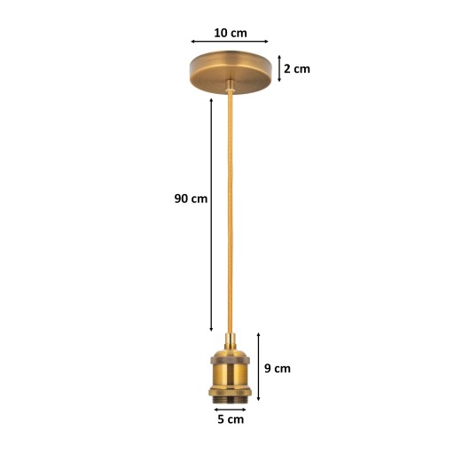ZÁVESNÉ stropné svietidlo, ozdobné kovanie, žiarovka E27, ZLATÁ GLAMOUR LAMP