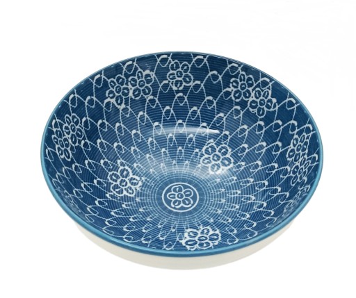 KERAMICKÁ MISKA 15,8CM MODRÉ KVETY 157497
