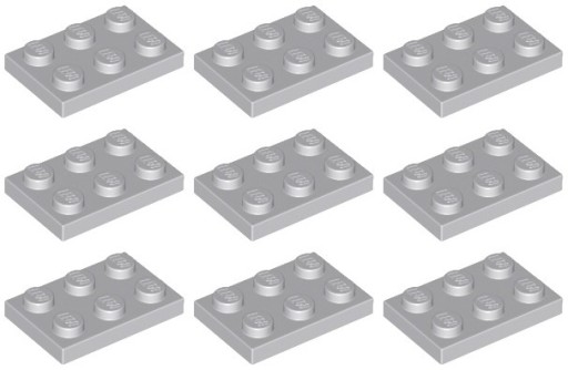 LEGO 3021 TANIER 2x3 svetlosivá NOVINKA == (10g) 9 ks.