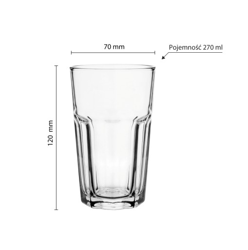 UNIVERZÁLNE SKLO 270ml NÁPOJE, ŠŤAVY, NÁPOJE