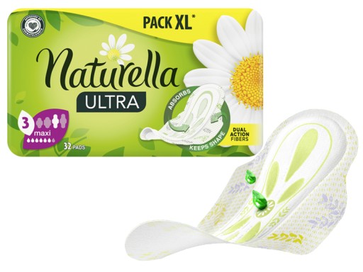 NATURELLA ULTRA 3 MAXI BALENIE XXL HYDRAULICKÉ VLOŽKY S KRÍDLAMI 32 KS