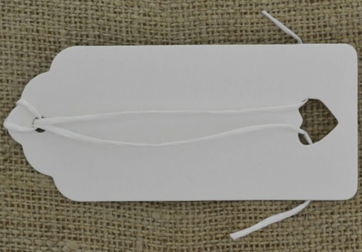 Štítky so šnúrkou 90 x 40 mm biele, 2 ks