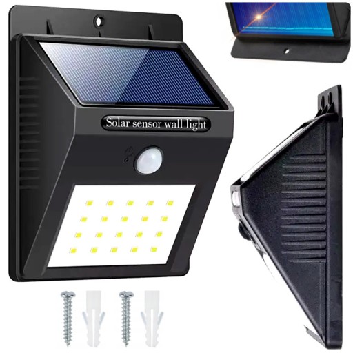 SOLÁRNE LAMPA S POHYBOVÝM A SÚMRAKOVÝM SNÍMAČOM 20 LED