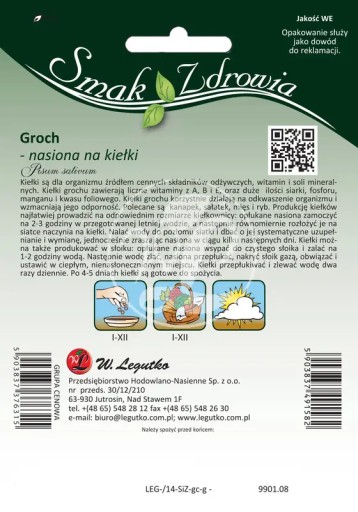 Semená do hrachových klíčkov 50g - Semená - W. Legutko