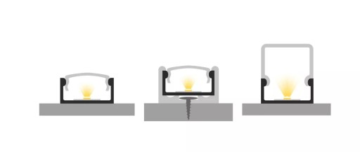 1mb Hliníkový profil tenký povrch dlaždice FLAT čierna + LAMP