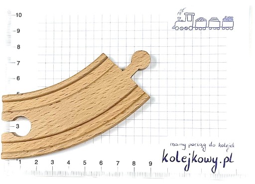 malá koľajnica ŁUK ZAKRĘT 1 kus pre vlakovú lokomotívu - drevená železnička