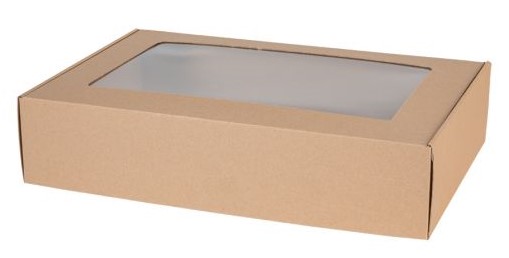 KRABIČKA S KARTÓNOM VYREZANIE OKIENKA 45x30x10 DARČEKOVÉ BALENIE