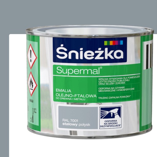 ŚNIEŻKA Supermal olejovo-ftalátový email LESK 200ml OCEL