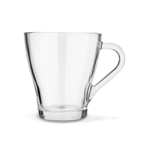 Súprava SKLO NA KÁVU a čaj, SKLENÝ hrnček S UCHÁČKOM, 250 ml, 6 ks.