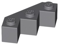 LEGO 2462 ZIGZAG BRICK 3x3 tmavosivá NOVINKA (1g)