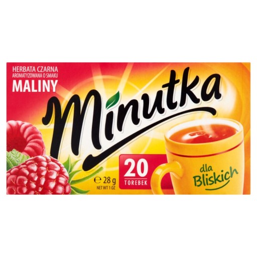 Minutka Čierny čaj s príchuťou maliny 28g