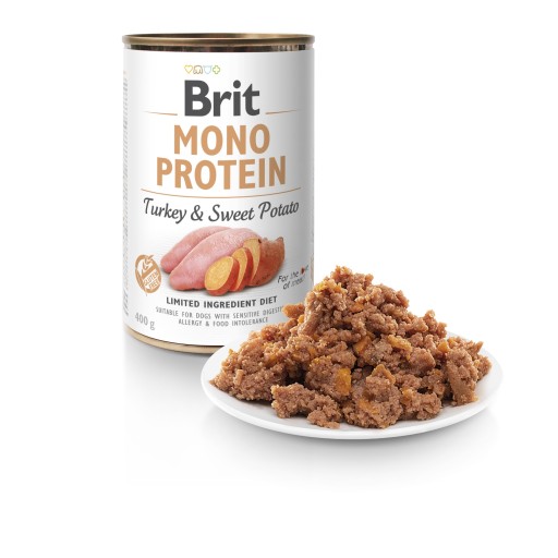 Brit Mono Protein Turkey & Sweet Potato Mokré krmivo pre psov Morčacie sladké zemiaky 400g
