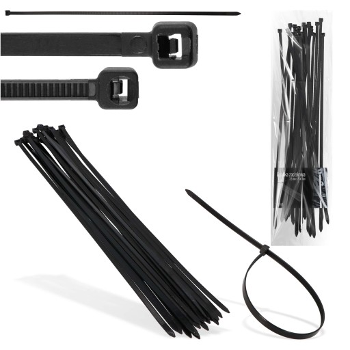 20x sťahovacie pásky Káblové pásky Zipsy 7,6 x 500 mm Silné UV sťahovacie pásky
