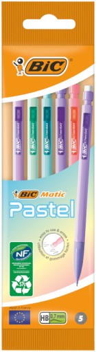 Mechanická ceruzka BIC Matic PASTEL 0,7 HB MIX 5 kusov