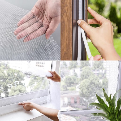 SIEŤKA NA KOMÁRY NA OKNO UNIVERZÁLNA VEĽKOSŤ 130X150CM NA KOMÁRE, HMYZ + suchý zips
