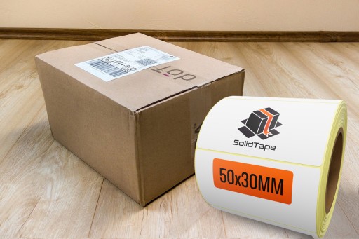 Termo kuriérske etikety 50x30 mm 1000 kusov, samolepiace biele