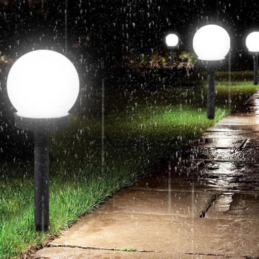 SOLAR LED Záhradná lampa, BIELA GUĽA, 15 cm