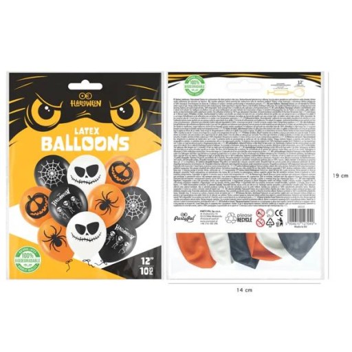 HALLOWEENSKÉ BALÓNY GHOST SPIDER SPIDER WEB 30cm 10ks