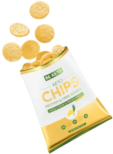 BeKeto Keto Chips - Švajčiarsky syr a francúzska cibuľa 30g Bezlepkové