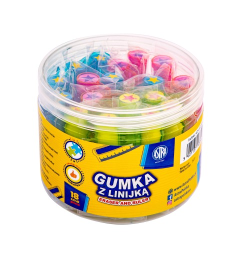 Guma s pravítkom 5cm 2v1 Astra