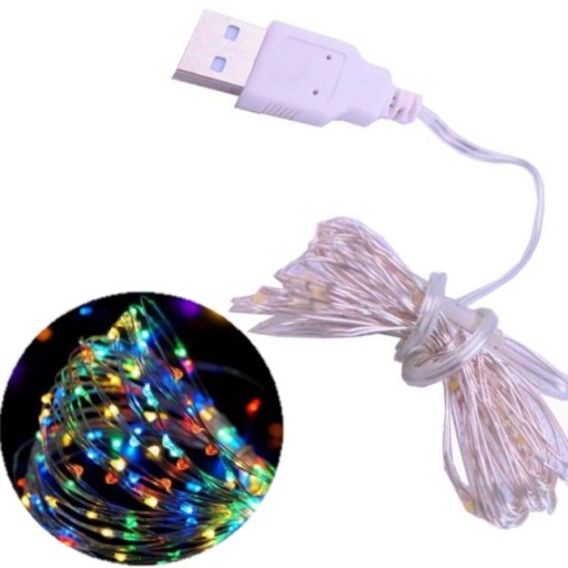 LED OSVETLENIE DEKORÁCIA DEKORÁCIA DEKORÁCIA DOVOLENÁ CLOR USB 50 LED 5 M
