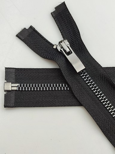 Kovový posuvný zámok na zips # 5 čierny 80 cm
