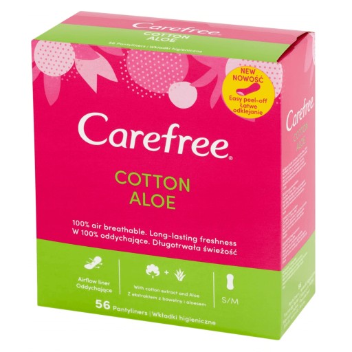 Carefree Cotton Aloe slipové vložky 1 balenie - 56 ks