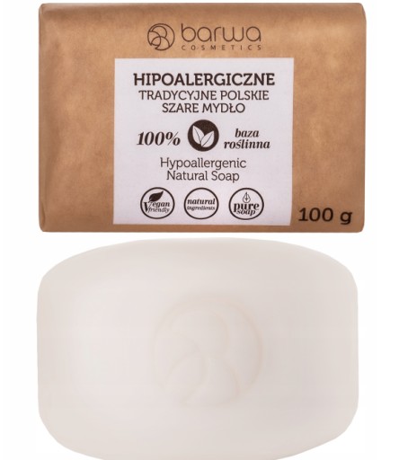 BARWA Hypoalergénne šedé Tradičné poľské mydlo v tyčinkách 100g