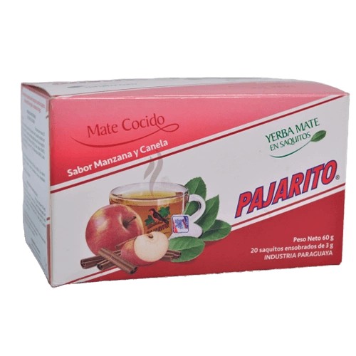 Yerba Mate Pajarito v jablkovo-škoricových vrecúškach 20x3g