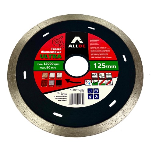 DIAMANTOVÁ ČEPEL NA keramiku 125X1,4X8X22,23MM ALLBE