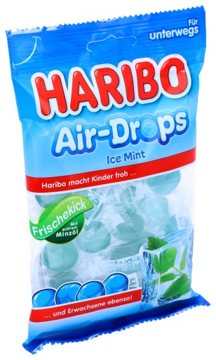 HARIBO Air-Drops Ice Mint jemné gumové mätové želé cukríky 100g DE