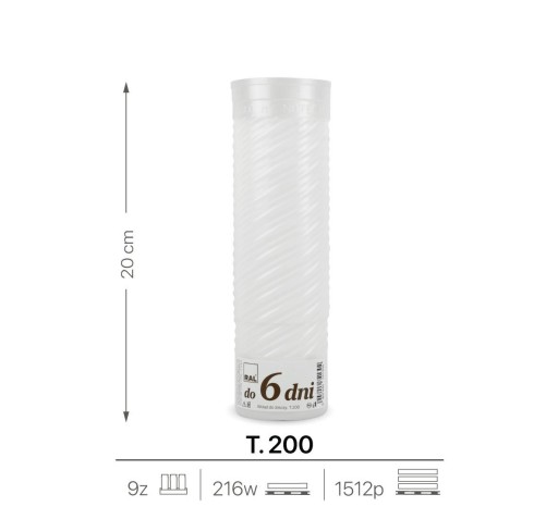 Vložka na sviečku, 20 cm, do 6 dní, T. 200, tradičná