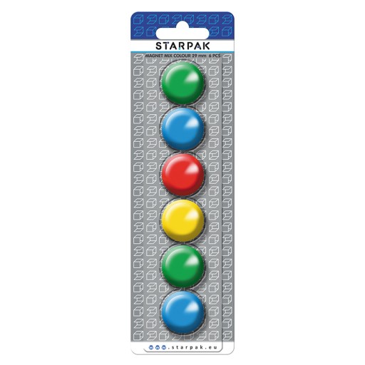 CONVEX MAGNETS 29mm mix COLORS sada 6 magnetov STARPAK CHLADNIČKA