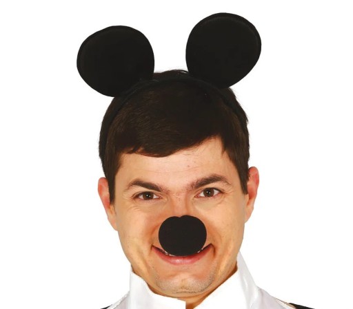 Čierne myšacie ušká, čelenka Mickey Mouse, rozprávka, doplnok kostýmu, karneval, ples