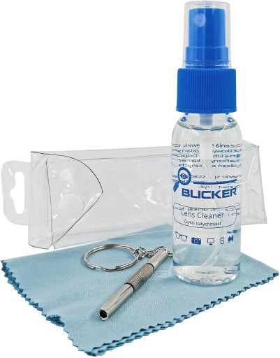 BLICKER SET: TEKUTINY NA ČISTENIE OKULIAROV 30 ML, SKRUTKOVAČKA a TKANINA