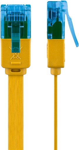 LAN UTP CAT 6A RJ45 plochý sieťový kábel Žltý 1m