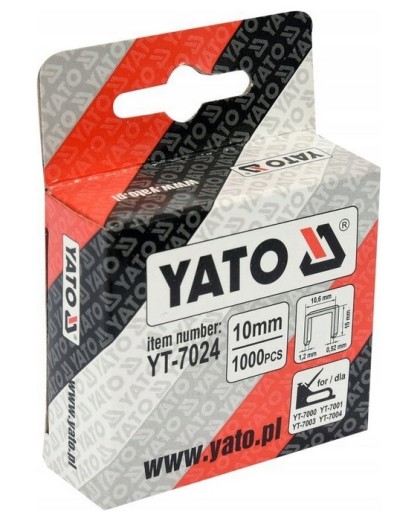 SPONKY 10mm 1,2mm 10,6mm 1000ks. YATO YT-7024
