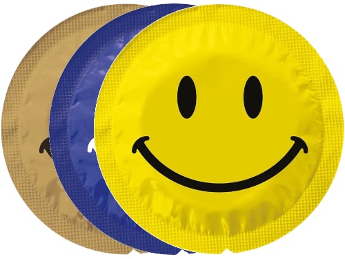 Klasické kondómy EXS SMILEY FACE, sada 12 kusov, vtipný sex vzhľad
