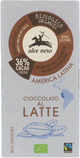 FAIR TRADE BIO MLIEČNA ČOKOLÁDA 100 g - ALCE NERO