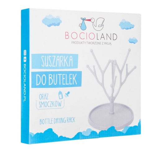 Bocioland sušiak na fľašu a cumlík, sivý BL046