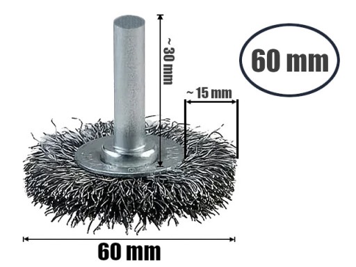 KOTÚČOVÁ KEFA DRRÁTENÁ NA VŔTAČKU S DRŽIKOM SZCZOTPOL 60 mm PL