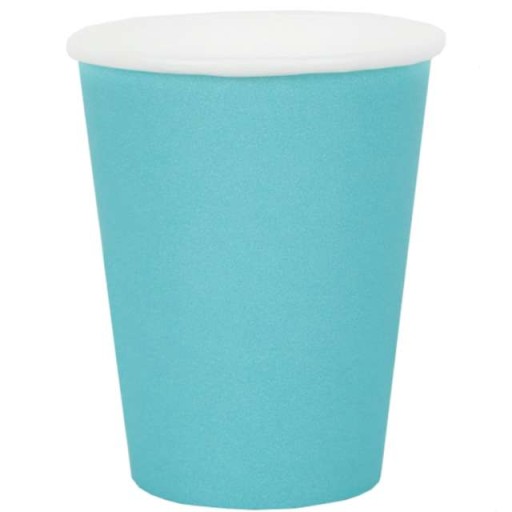 MODRÉ papierové poháre, klasické jednorazové