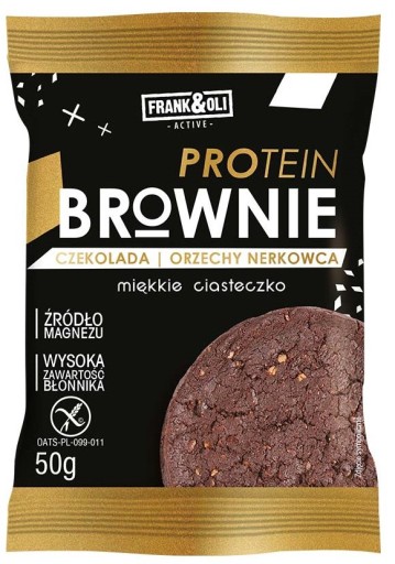 FRANK&OLI Čokoládové sušienky, proteínové brownie, kešu oriešky, 50g