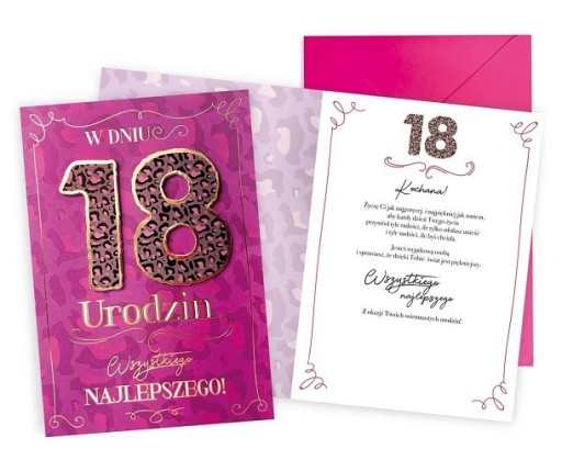 Blahoželanie k 18. narodeninám pre dievča Premium DKP17