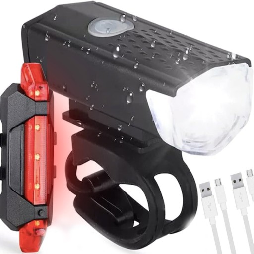 SET LED BICYKLOVÝCH SVETLÁ PREDNÝCH A ZADNÝCH NA BICYKEL + USB BICYKLE SVETLÁ