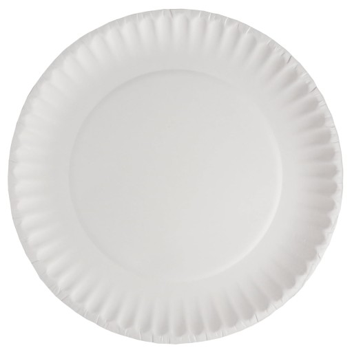 Papierové taniere, cateringové taniere, biele, 23 cm, 50 ks
